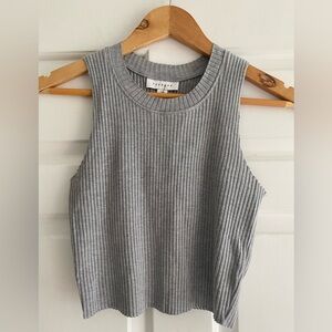 Topshop Grey Ribbed Tank Top Size 2